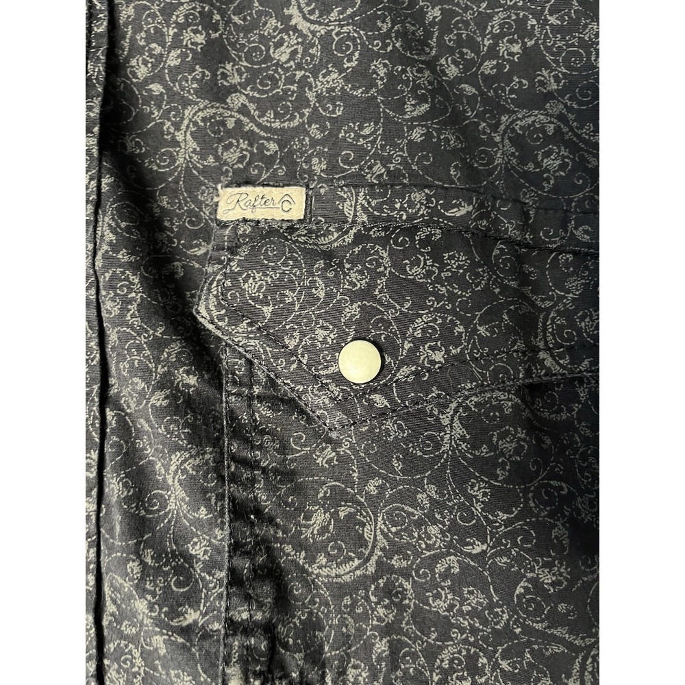 Rafter C Cowboy Collection Pearl Snap Shirt Men's Large Paisley Western Long Slv - Picture 2 of 9